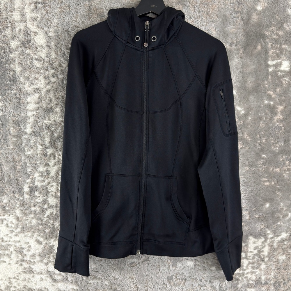 Athleta Size XL Full Zip Activewear Hoodie Jacket Black Long Sleeve‎ Women